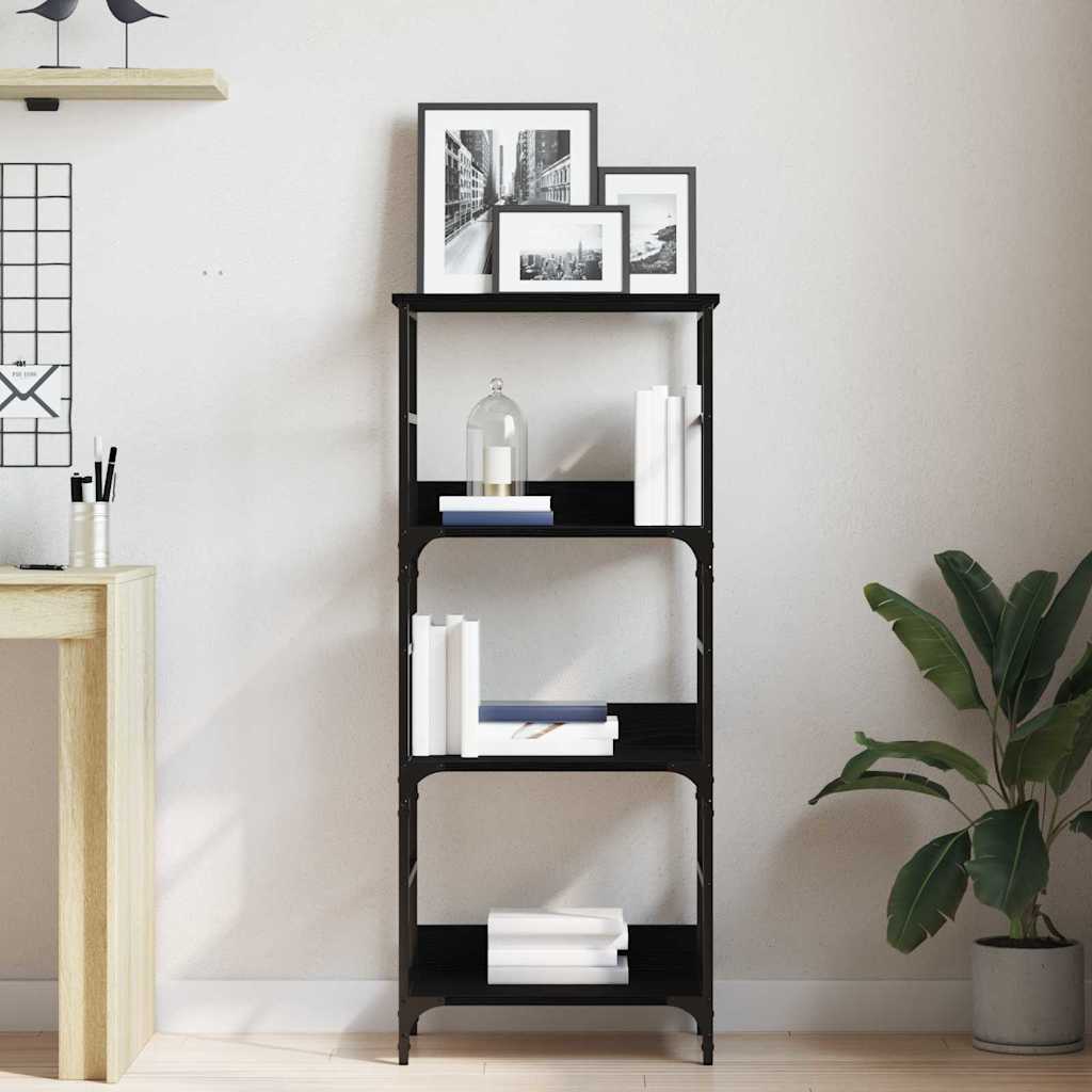 vidaXL Bibliothèque noire aspect chêne 50 x 33 x 117,5 cm