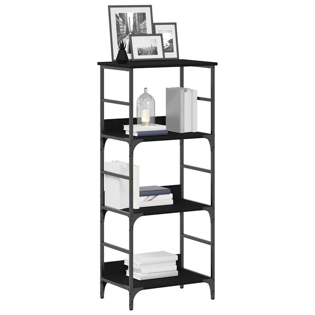 vidaXL Bibliothèque noire aspect chêne 50 x 33 x 117,5 cm