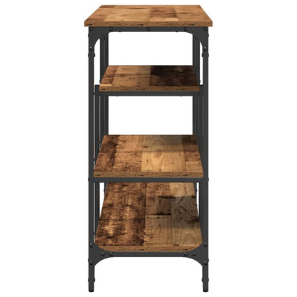 Konsolentisch Altholz 100 x 35 x 75 cm Schichtholz und Metall