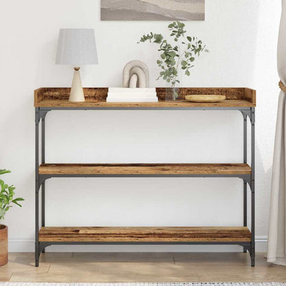 vidaXL Konsolentisch Altholz 100 x 30 x 80 cm Schichtholz und Metall