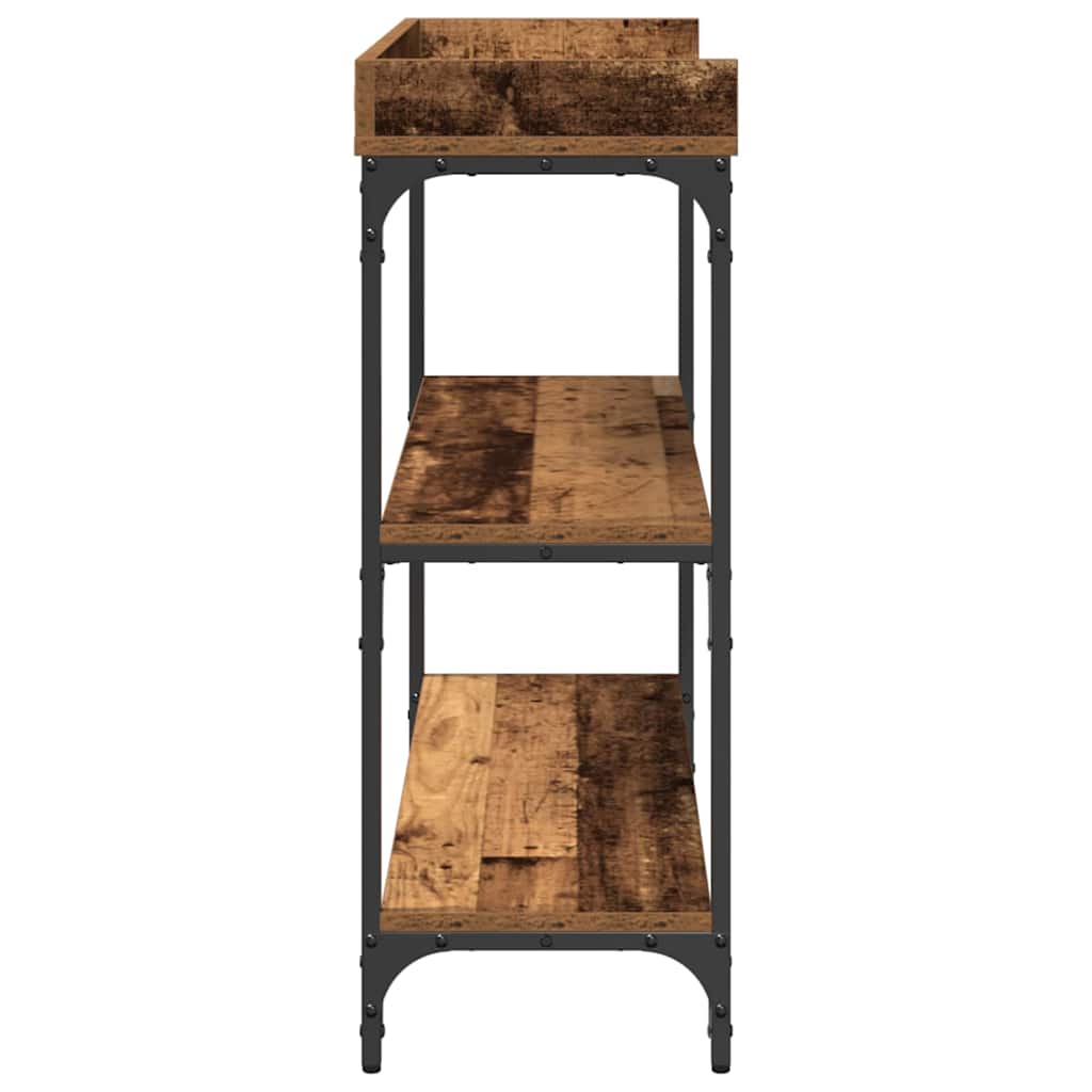 vidaXL Konsolentisch Altholz 100 x 30 x 80 cm Schichtholz und Metall