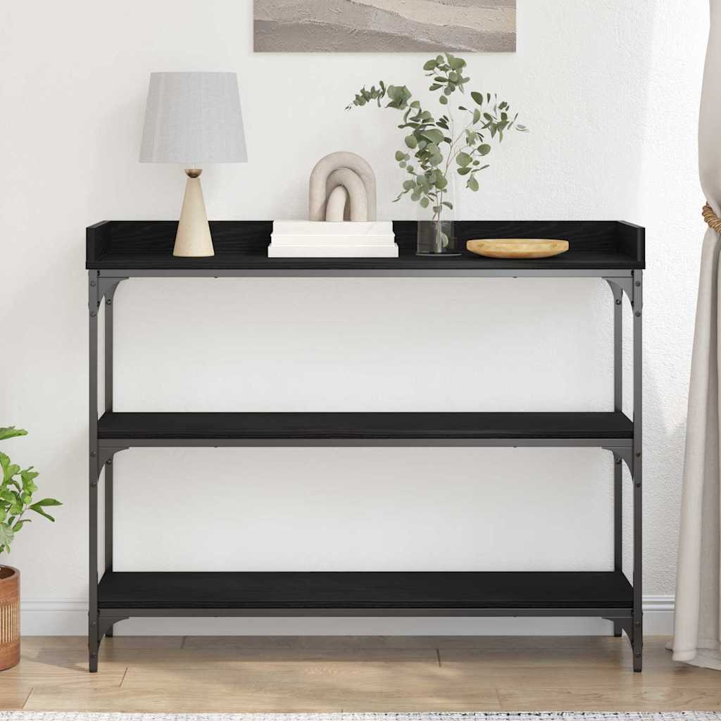 vidaXL Konsolentisch mit Regal Schwarz Eichen-Optik 100 x 30 x 80 cm