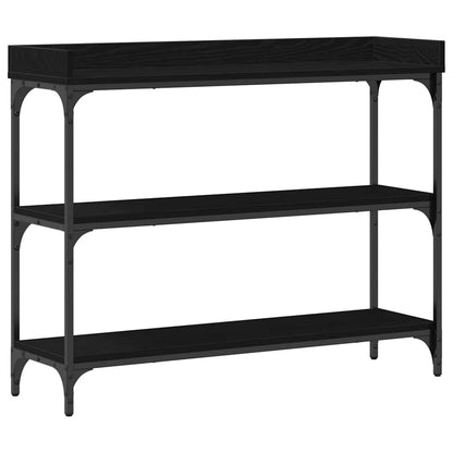 vidaXL Konsolentisch mit Regal Schwarz Eichen-Optik 100 x 30 x 80 cm