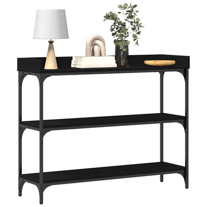 vidaXL Konsolentisch mit Regal Schwarz Eichen-Optik 100 x 30 x 80 cm
