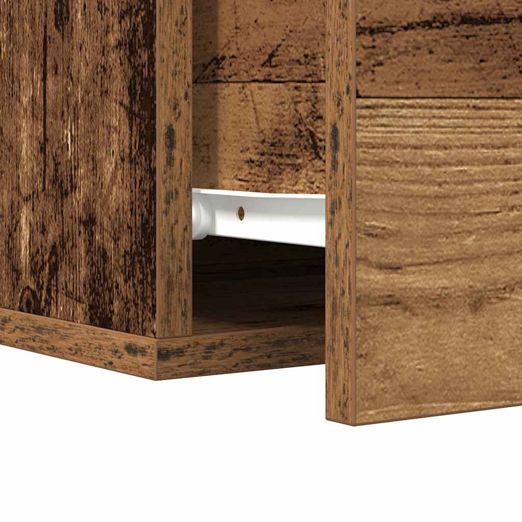 vidaXL Nachttisch Wandmontiert Altholz 35 x 35 x 20 cm Holzwerkstoff