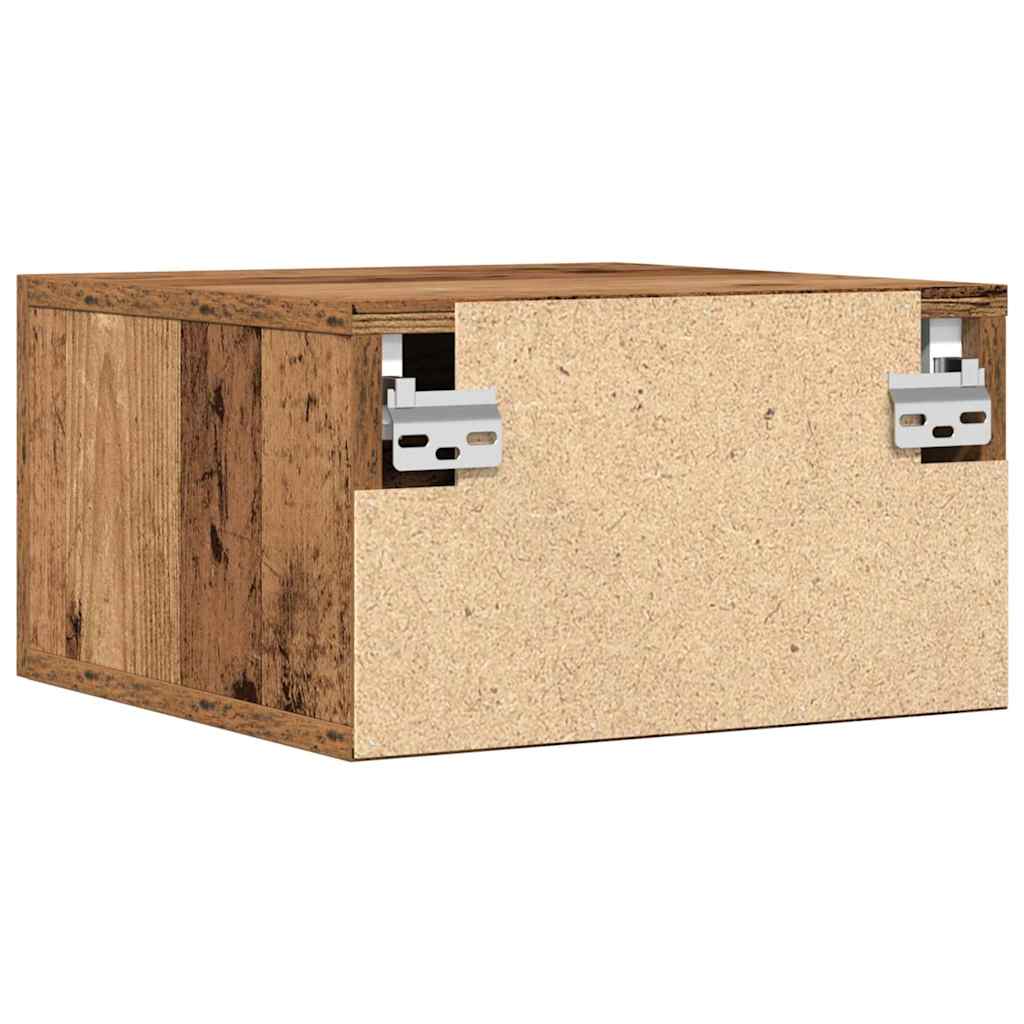 vidaXL Nachttisch Wandmontiert Altholz 35 x 35 x 20 cm Holzwerkstoff