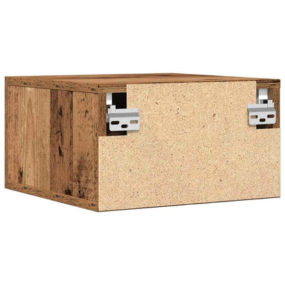vidaXL Nachttisch Wandmontiert Altholz 35 x 35 x 20 cm Holzwerkstoff