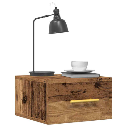 vidaXL Nachttisch Wandmontiert Altholz 35 x 35 x 20 cm Holzwerkstoff