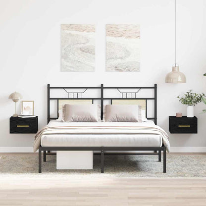 Nachttisch 2 pcs Schwarz Eichen-Optik 35 x 35 x 20 cm