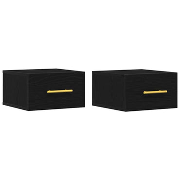 vidaXL Nachttisch 2 pcs Schwarz Eichen-Optik 35 x 35 x 20 cm