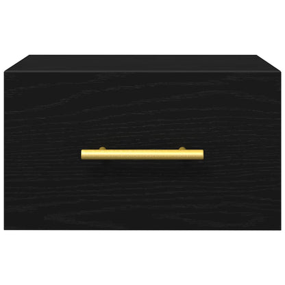 Nachttisch 2 pcs Schwarz Eichen-Optik 35 x 35 x 20 cm