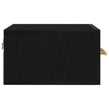 Nachttisch 2 pcs Schwarz Eichen-Optik 35 x 35 x 20 cm