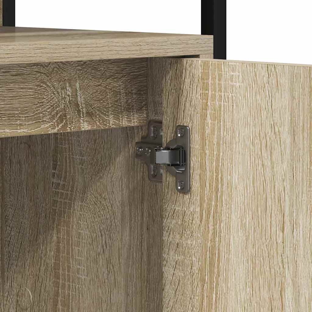 vidaXL Waschbeckenschrank mit Tür Braun 80 x 30 x 60 cm Holzwerkstoff