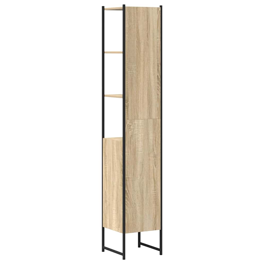 vidaXL Badezimmerschrank Sonoma 33 x 33 x 185,5 cm Holzwerkstoff