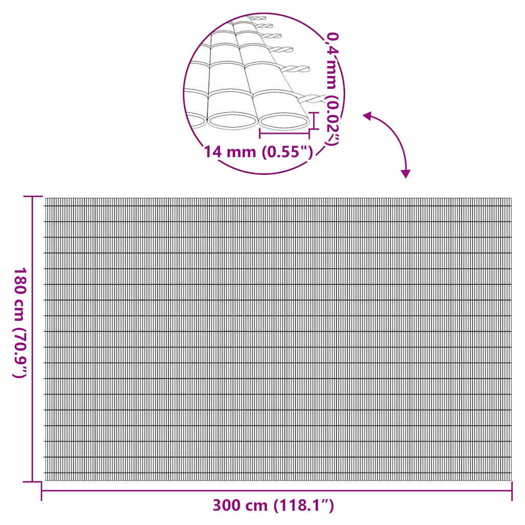 Gartenzaun Doppelseitig Weiß 1,8x3 m PVC