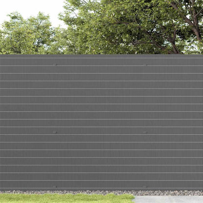 vidaXL Gartenzaun Doppelseitig Grau 1,8x3 m PVC
