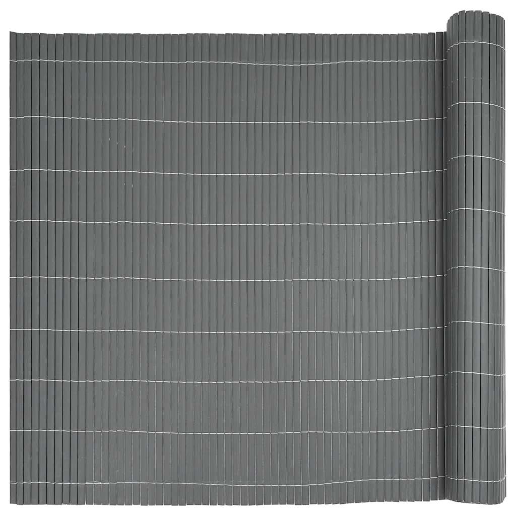 vidaXL Gartenzaun Doppelseitig Grau 1,8x3 m PVC