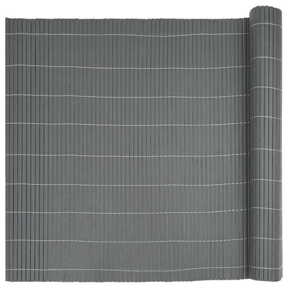 vidaXL Gartenzaun Doppelseitig Grau 1,8x3 m PVC