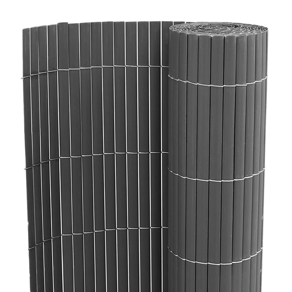 vidaXL Gartenzaun Doppelseitig Grau 1,8x3 m PVC