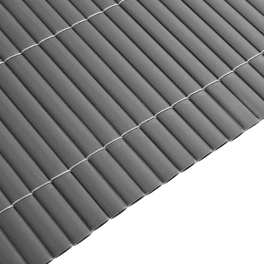 vidaXL Gartenzaun Doppelseitig Grau 1,8x3 m PVC