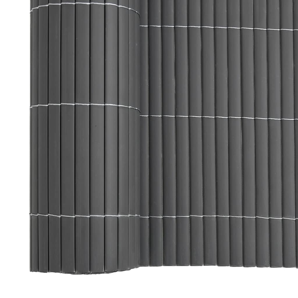 vidaXL Gartenzaun Doppelseitig Grau 1,8x3 m PVC