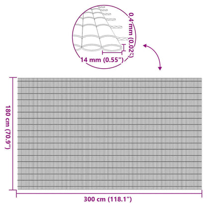 vidaXL Gartenzaun Doppelseitig Grau 1,8x3 m PVC