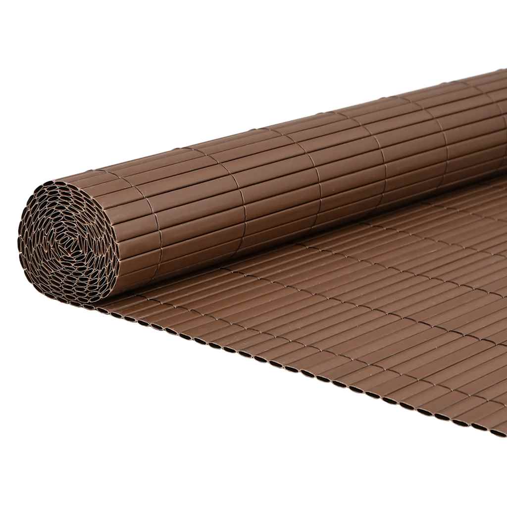vidaXL Gartenzaun Doppelseitig Braun 1,8x5 m PVC