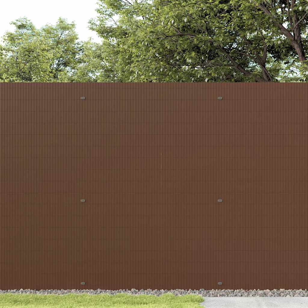 vidaXL Gartenzaun Doppelseitig Braun 1,8x5 m PVC
