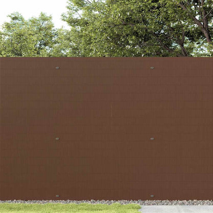 vidaXL Gartenzaun Doppelseitig Braun 1,8x5 m PVC
