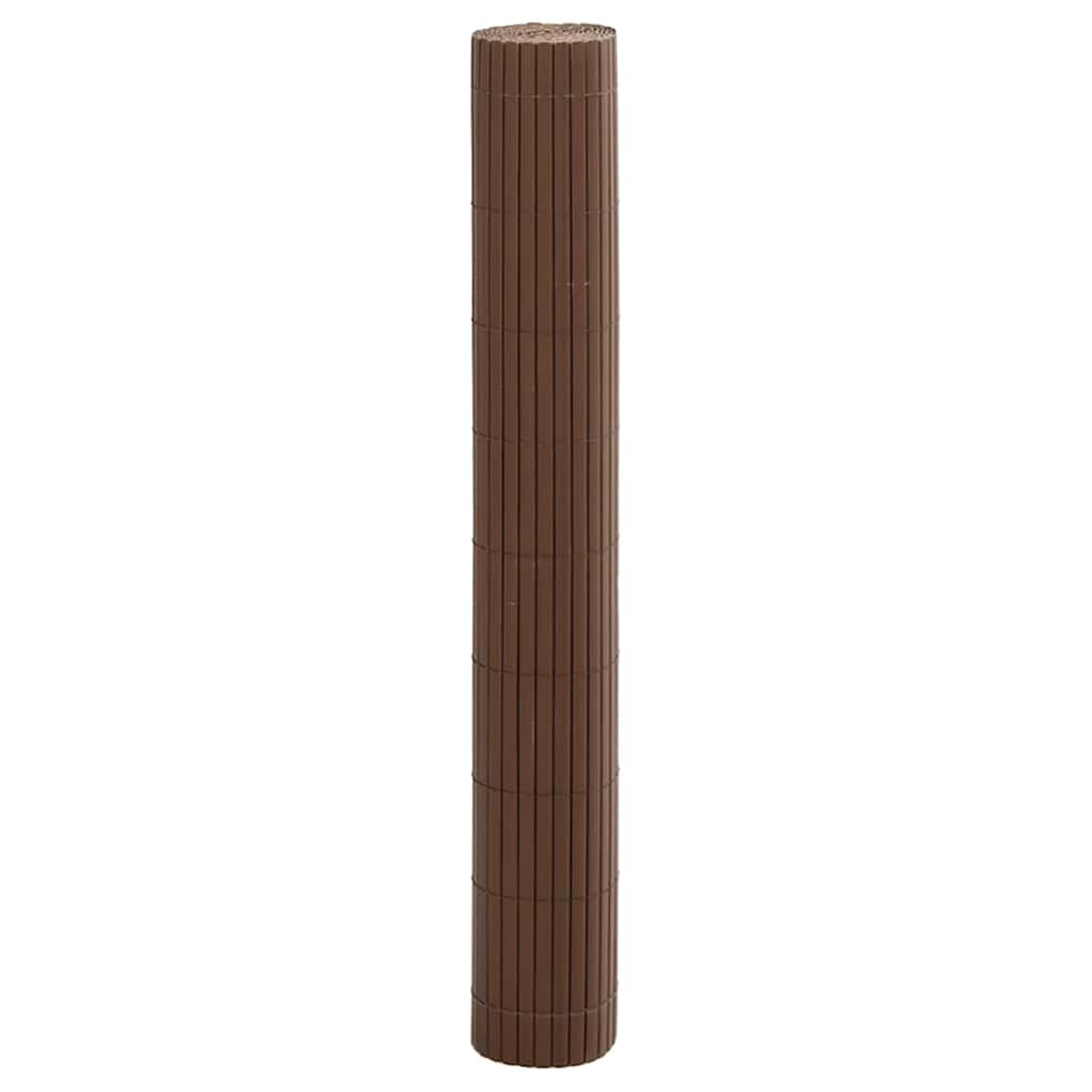 vidaXL Gartenzaun Doppelseitig Braun 1,8x5 m PVC