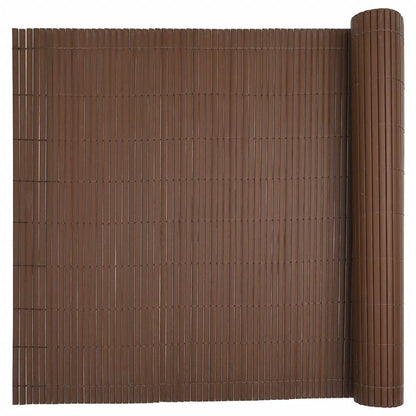 vidaXL Gartenzaun Doppelseitig Braun 1,8x5 m PVC