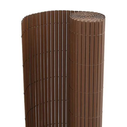 vidaXL Gartenzaun Doppelseitig Braun 1,8x5 m PVC