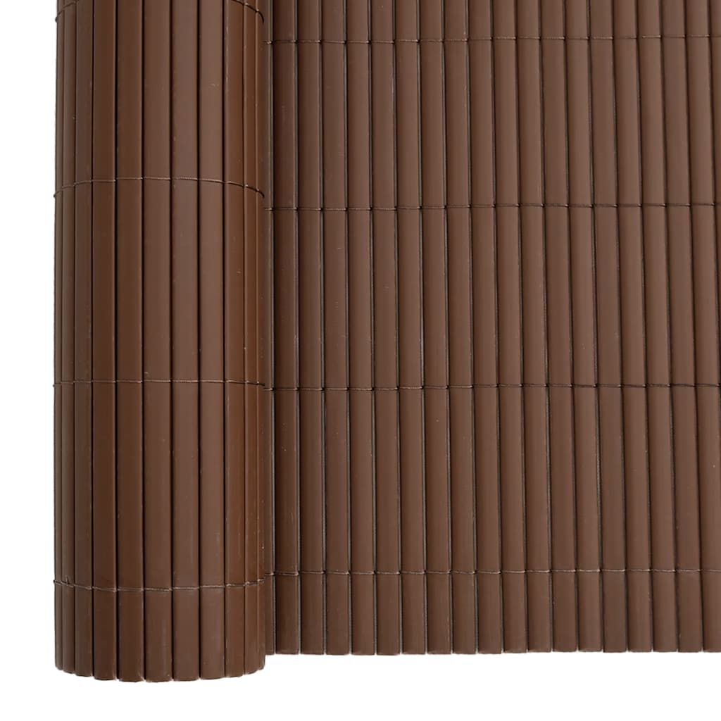 vidaXL Gartenzaun Doppelseitig Braun 1,8x5 m PVC