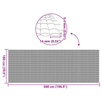 vidaXL Gartenzaun Doppelseitig Braun 1,8x5 m PVC