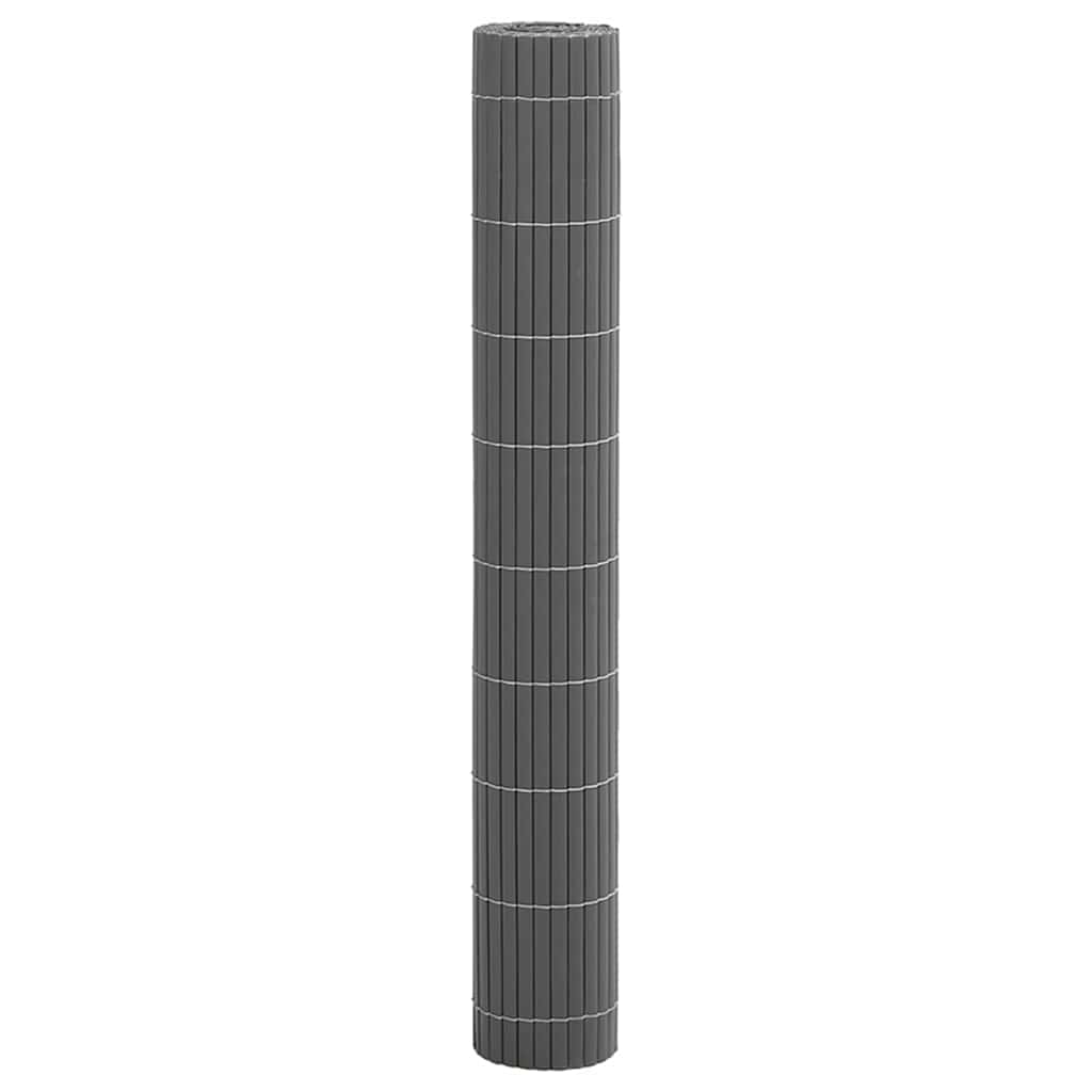 vidaXL Gartenzaun Doppelseitig Grau 1,8x5 m PVC