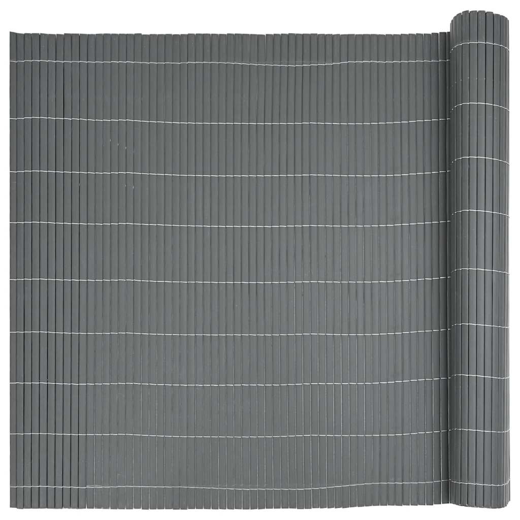 vidaXL Gartenzaun Doppelseitig Grau 1,8x5 m PVC