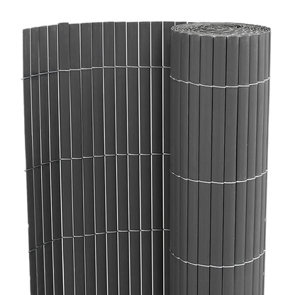 vidaXL Gartenzaun Doppelseitig Grau 1,8x5 m PVC