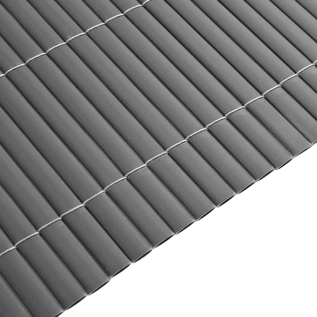 vidaXL Gartenzaun Doppelseitig Grau 1,8x5 m PVC