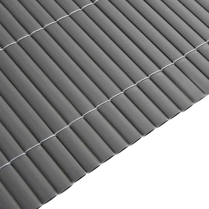 vidaXL Gartenzaun Doppelseitig Grau 1,8x5 m PVC