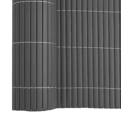 vidaXL Gartenzaun Doppelseitig Grau 1,8x5 m PVC