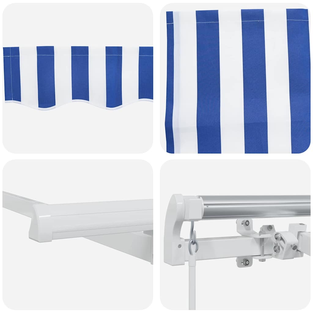 vidaXL Einziehbare Markise Blau und Weiß 250 x 200 cm