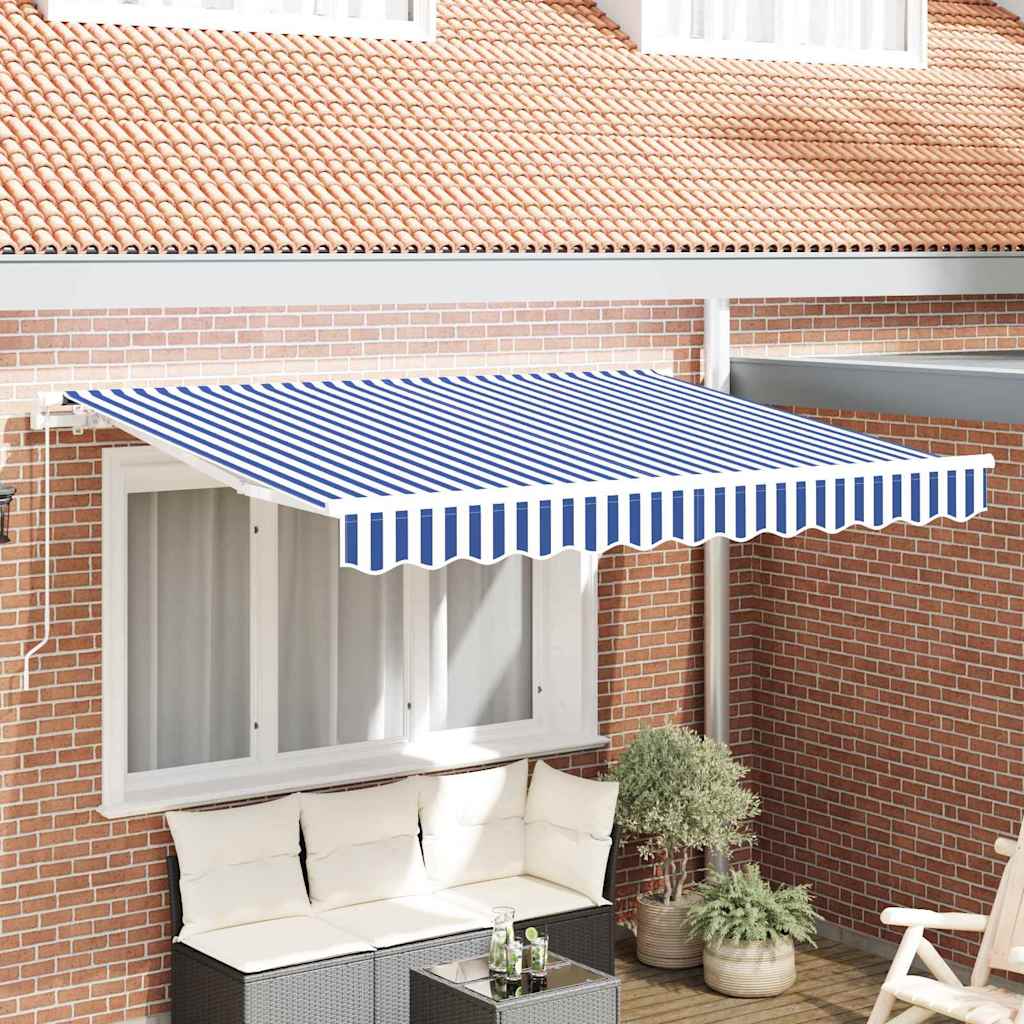 vidaXL Einziehbare Markise Blau und Weiß 250 x 200 cm