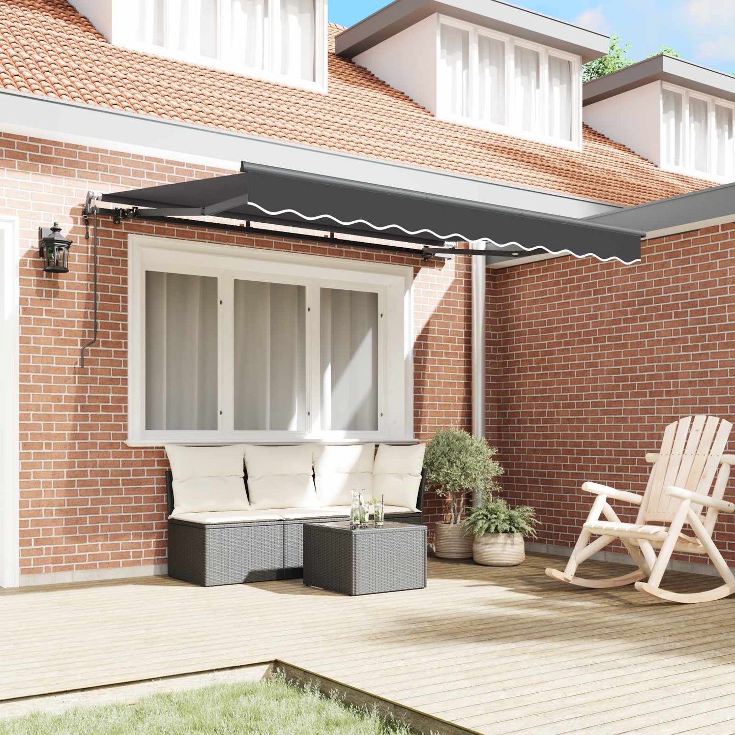 vidaXL Einziehbare Markise Anthrazit 250 x 200 cm