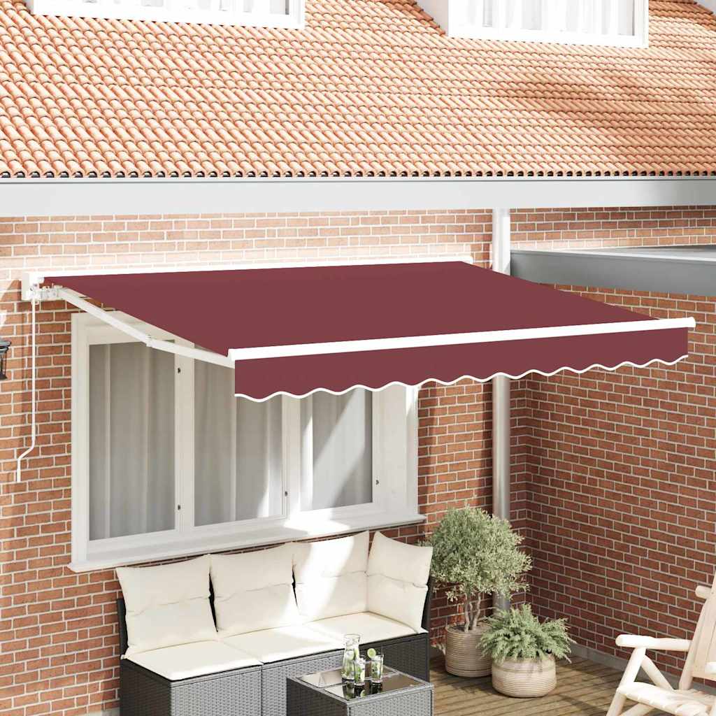 vidaXL Einziehbare Markise Bordeauxrot 250x200 cm Stoff