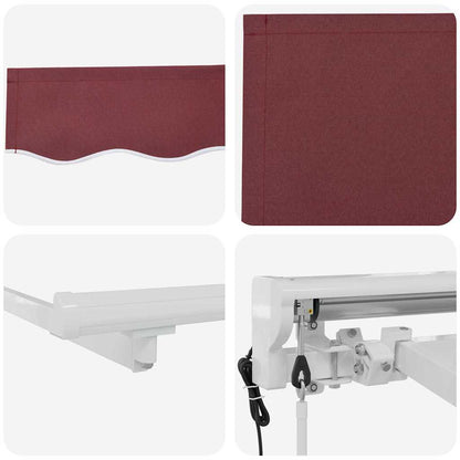 vidaXL Einziehbare Markise Bordeauxrot 250x200 cm Stoff