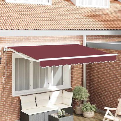 vidaXL Einziehbare Markise Bordeauxrot 250x200 cm Stoff