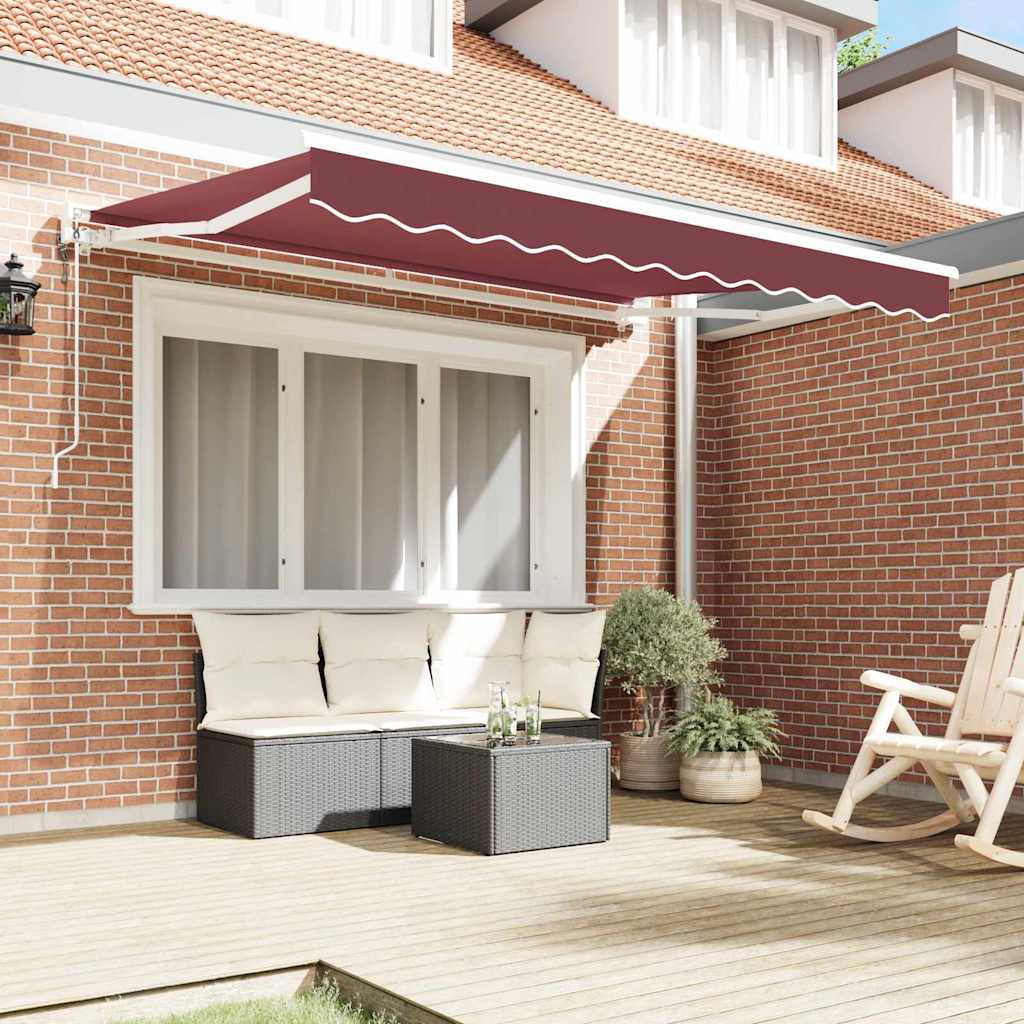 vidaXL Einziehbare Markise Bordeauxrot 250x200 cm Stoff