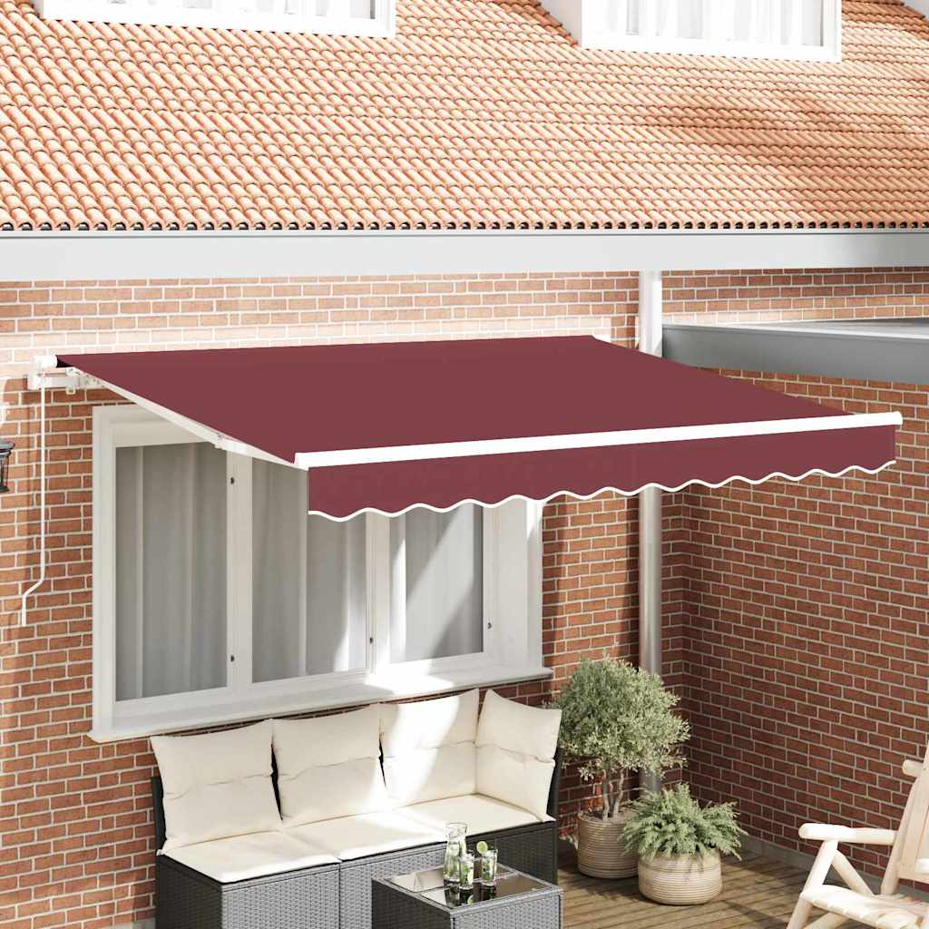 vidaXL Einziehbare Markise Bordeauxrot 250 x 200 cm