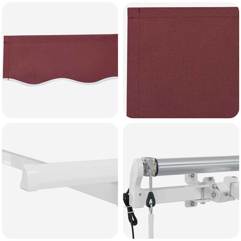 vidaXL Einziehbare Markise Bordeauxrot 250 x 200 cm