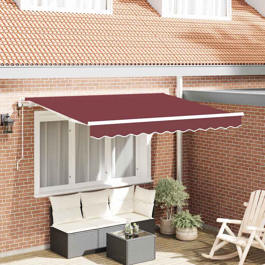 vidaXL Einziehbare Markise Bordeauxrot 250 x 200 cm